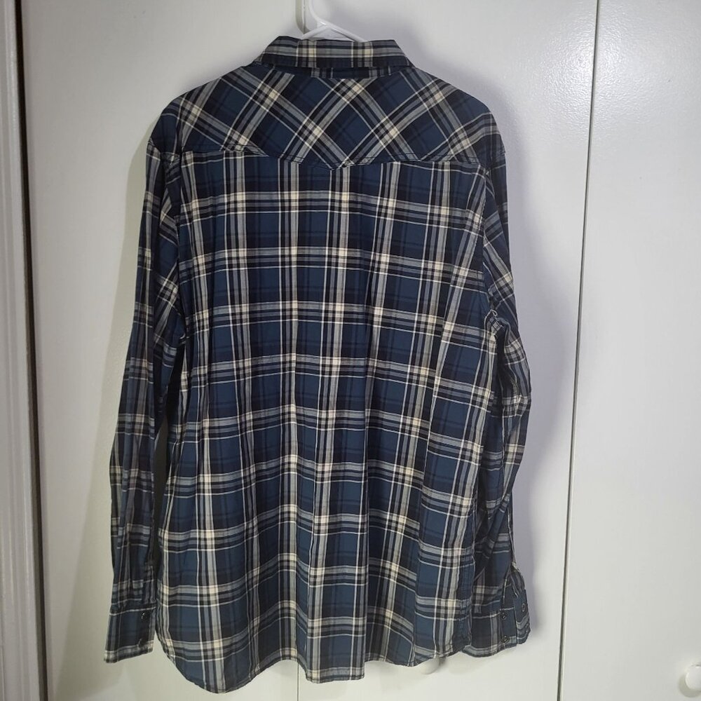 AMERICAN EAGLE OUTFITTERS Mens XXL Vintage Fit Snap Button Plaid Shirt y2k - Picture 2 of 9